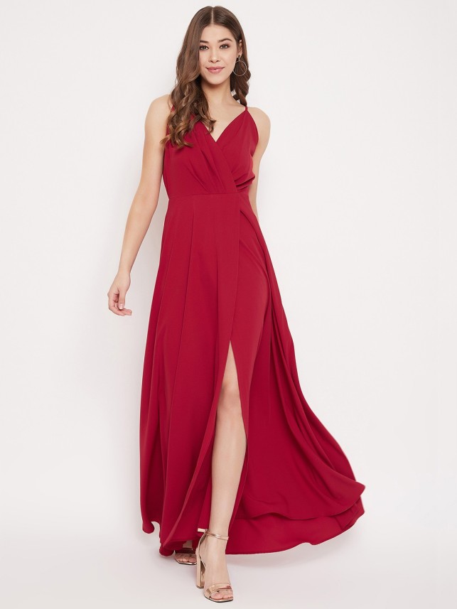 Berrylush Women Maxi Red Dress - Buy ...